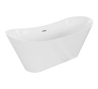 Mexen Celia bañera exenta 170 x 75 cm, blanca, rebosadero níquel cepillado - 52331707500-97 46035 5905315380807