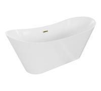 Mexen Celia bañera independiente 170 x 75 cm, blanca, rebosadero dorado - 52331707500-50 46027 5905315380739