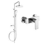Mexen Cetus Erik conjunto de ducha montado en superficie con cabezal de lluvia y grifo de ducha, cromo - 744340205-00 6097 5907709181809