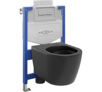 Mexen conjunto empotrado WC bastidor Fenix XS-U con taza WC Carmen, negro mate - 6853388XX85 13011 5907709163553