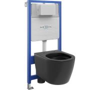 Mexen conjunto empotrado WC estructura Fenix Slim con taza WC Carmen, negro mate - 6103388XX85 12945 5907709163324