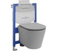 Mexen conjunto empotrado WC estructura Fenix XS-U con taza WC Rico y asiento de cierre suave, gris claro mate - 68530724061 13033 5907709163676
