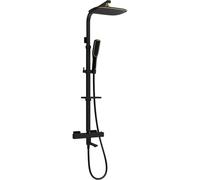 Mexen CQ49 conjunto de ducha y bañera con rociador y grifo termostático, negro/dorado - 779104995-75 2174 5907709142725