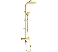 Mexen CQ62 conjunto de bañera y ducha con alcachofa y grifo termostático, dorado - 779106295-50 2183 5907709142787