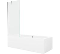Mexen Cube bañera rectangular 180 x 80 cm con revestimiento y panel monohoja 70 cm, transparente, cromo - 550518080X9507000001 21984 5905315201829
