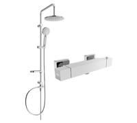 Mexen Cube Carl juego de ducha de superficie con rociador y grifo de ducha termostático, cromo - 77200240-00 5986 5907709180703