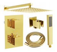 Mexen Cube DR02 conjunto de ducha empotrable con rociador de 25 cm, dorado - 77502DR0225-50 6413 5907709161078