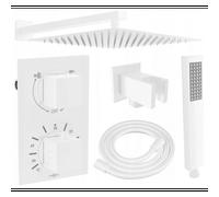 Mexen Cube DR02 conjunto de ducha empotrado con rociador de lluvia de 25 cm, blanco - 77502DR0225-20 6410 5907709136663