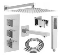 Mexen Cube DR02 conjunto de ducha y bañera empotrado con rociador de 30 cm, cromo - 77503DR0230-00 6400 5907709105782