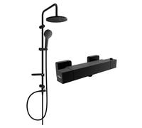 Mexen Cube Erik conjunto de ducha de superficie con rociador y grifo de ducha termostático, negro - 77200205-70 5989 5907709180734