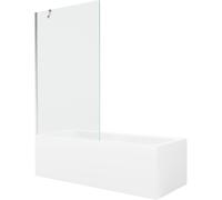 Mexen Cubik bañera rectangular 160 x 70 cm con cubierta y mampara de 1 hoja 100 cm, transparente, cromo - 550316070X9510000001 22119 5905315203458