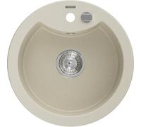 Mexen Diego fregadero de cocina de granito de 1 seno 488 x 480 mm, beige, sifón cromado - 6512481000-69 4035 5907709194571