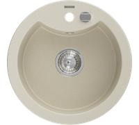 Mexen Diego fregadero de granito de 1 cubeta 488 x 480 mm, beige, sifón cromo - 6512481000-69 4035 5907709194571