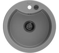Mexen Diego fregadero de granito de 1 seno 488 x 480 mm, gris, sifón negro - 6512481000-71-B 16350 5905315013255