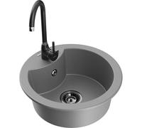 Mexen Diego fregadero de granito de una cubeta con grifo de cocina Telma, gris - 6512-71-670200-70-B 18357 5905315015310