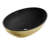 Mexen Elza lavabo sobre encimera 40 x 33 cm, negro mate/dorado - 21014026 21403 5907709156548