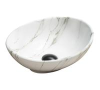 Mexen Elza lavabo sobre encimera 40 x 33 cm, piedra blanca - 21014091 2329 5907709191495
