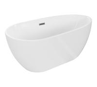 Mexen Eos bañera exenta 170 x 75 cm, blanca, rebosadero gris pistola cepillado - 52471707500-66 46204 5905315381170