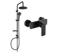 Mexen Erik conjunto de ducha exterior con rociador y grifo de ducha Cetus, negro - 744340205-70 6101 5907709181847