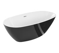 Mexen Eris bañera exenta 180 x 80 cm, blanca/negra, rebosadero cromado - 53441808075-01 46490 5905315384515