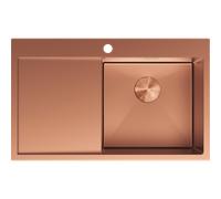 Mexen Exar fregadero de acero de 1 cubeta con escurridor, derecho 780 x 480 mm, cobre - 6434781010P-65 79033 5905315982667