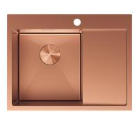 Mexen Exar fregadero de acero de 1 cubeta con escurridor, izquierdo 620 x 480 mm, cobre - 6431621005L-65 79008 5905315982421
