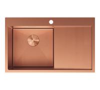 Mexen Exar fregadero de acero inoxidable de 1 cubeta con escurridor, izquierdo 780 x 480 mm, cobre HC - 6433781010L-65HC 79026 5905315982599
