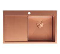 Mexen Exar fregadero de acero inoxidable de 1 seno con escurridor, derecho 780 x 480 mm, cobre HC - 6434781010P-65HC 79034 5905315982674