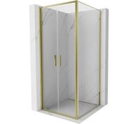 Mexen Exo-B Duo cabina de ducha abatible 70 x 70 cm, transparente, dorada - 814-070-070-50-00 58724 5905315570192