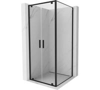 Mexen Exo-BR Duo cabina de ducha abatible 80 x 80 cm, transparente, negra - 8182-080-080-70-00 54627 5905315407122