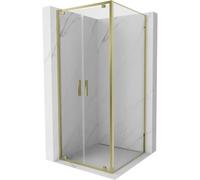 Mexen Exo-BR Duo cabina de ducha abatible 90 x 90 cm, transparente, dorada - 8182-090-090-50-00 58893 5905315573179