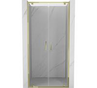 Mexen Exo-BR Duo doble puertas de ducha abatibles 100 cm, transparente, dorado - 8182-100-000-50-00 59108 5905315970862