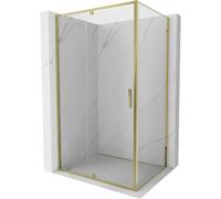 Mexen Exo-R cabina de ducha abatible 135 x 80 cm, transparente, dorada - 819-135-080-50-00 58808 5905315573667
