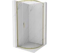 Mexen Exo-S cabina de ducha semicircular corredera 80 x 80 cm, transparente, dorada - 8131-080-080-50-00 57675 5905315970145