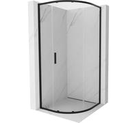 Mexen Exo-S cabina de ducha semicircular deslizante 80 x 80 cm, transparente, negra - 8131-080-080-70-00 54966 5905315938220