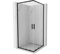 Mexen Exo-S Duo cabina de ducha cuadrada deslizante 90 x 90 cm, transparente, negra - 8111-090-090-70-00 54927 5905315938053