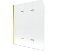 Mexen Felix mampara de bañera 3-paneles 120 x 140 cm, transparente, dorada - 890-120-003-50-00 2388 5907709126138