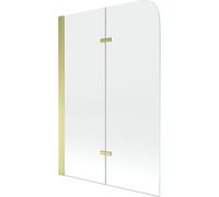 Mexen Felix mampara de bañera de 2 hojas 100 x 140 cm, transparente, dorado - 890-100-002-50-00 2373 5907709126121