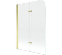 Mexen Felix mampara de bañera de 2 hojas 80 x 140 cm, transparente, dorado - 890-080-002-50-00 2367 5907709126114