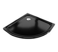 Mexen Flat ducha semicircular slim 90 x 90 cm, negro, sifón cromado - 41709090 2546 5903163383988