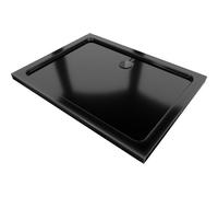Mexen Flat plato de ducha rectangular slim 110 x 90 cm, negro, sifón negro - 40709011B 14513 5907709151871