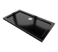Mexen Flat plato de ducha rectangular slim 130 x 70 cm, negro, sifón cromo - 40707013 14473 5907709150010
