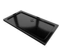 Mexen Flat plato de ducha rectangular slim 130 x 70 cm, negro, sifón negro - 40707013B 14497 5907709151710