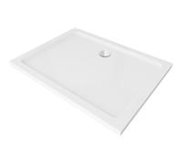 Mexen Flat plato de ducha rectangular slim 140 x 100 cm, blanco, sifón cromado - 40101014 2462 5903163389379