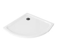 Mexen Flat plato de ducha semicircular slim 80 x 80 cm, blanco, sifón negro - 41108080B 13204 5907709164710