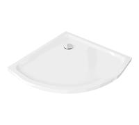 Mexen Flat plato de ducha semicircular slim 90 x 90 cm, blanco, sifón cromo - 41109090 2541 5903163383957
