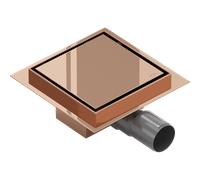 Mexen Flat-Q M13 desagüe de piso cuadrado 12 x 12 cm, oro rosa - 1610012 83757 5905315986498
