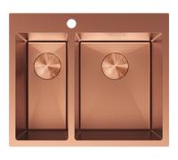 Mexen Flexo fregadero de acero inoxidable de 1,5 senos 610 x 510 mm, cobre - 6446611500-65 79049 5905315982827