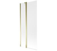 Mexen Flip biombo de bañera de 2 hojas 80 x 150 cm, escarchado, dorado - 894-080-101-50-30 20401 5907709148871