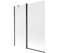 Mexen Flip mampara de bañera de 2 hojas 140 x 150 cm, escarcha, negro - 894-140-101-70-30 20411 5907709149137